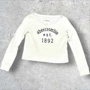 Abercrombie Kids Logo Sweatshirt Cream Girls M